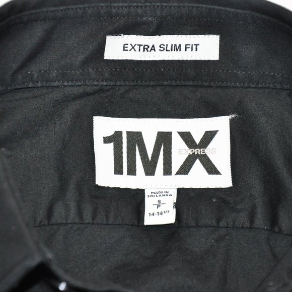 EXPRESS MEN'S 1MX BLACK EXTRA SLIM FIT DRESS SHIRT - Picture 3 of 3